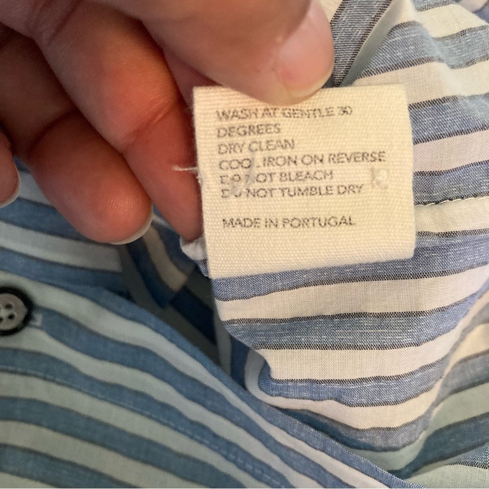 Chinti And Parker Women S Blue White Pinstripe Button Down Long Sleeve Shirt - Picture 8 of 10